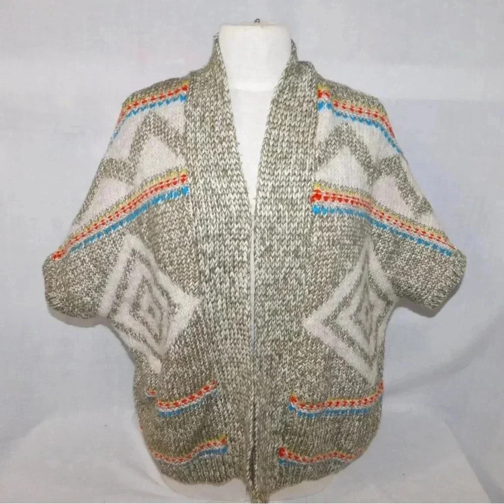 American Eagle Aztec Southwestern Chunky Knit
Open Cardigan Sweater